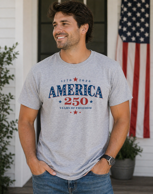 America 250 Years of Freedom Patriotic Tee