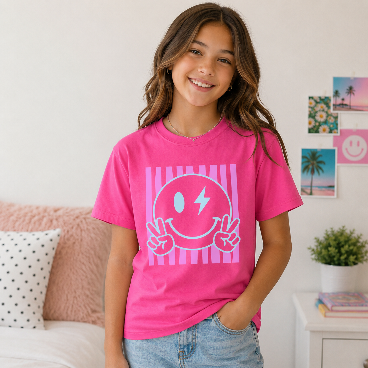 Peace Out Smiley Face Comfort Colors Tee