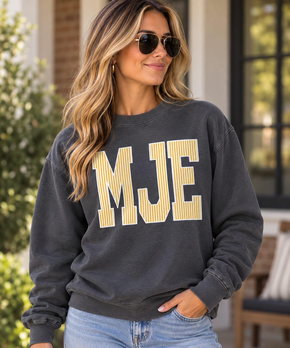 MJE Seersucker Crewneck Sweatshirt
