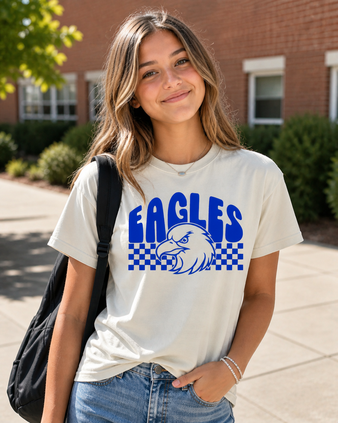 Checkered Eagles Spirit Tee