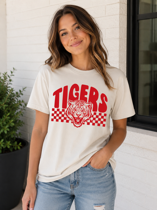 Checkered Tigers Spirit Tee - Sam Houston