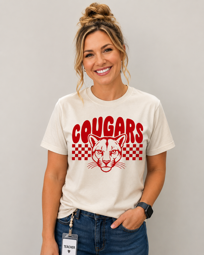 Checkered Cougars Spirit Tee