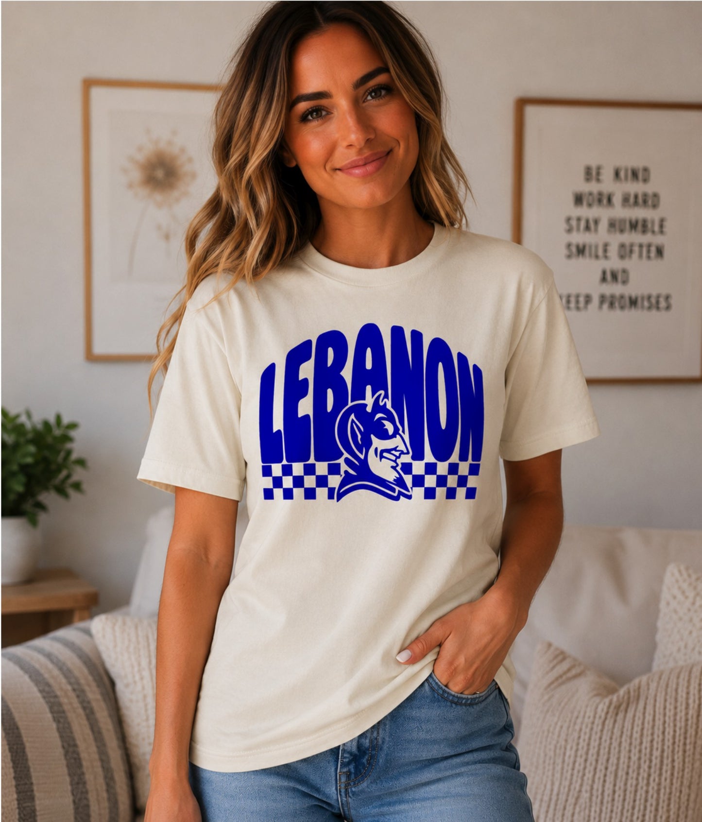 Checkered Lebanon Spirit Tee
