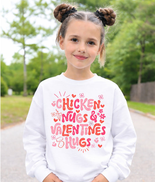 Chicken Nugs & Valentine Hugs Sweatshirt
