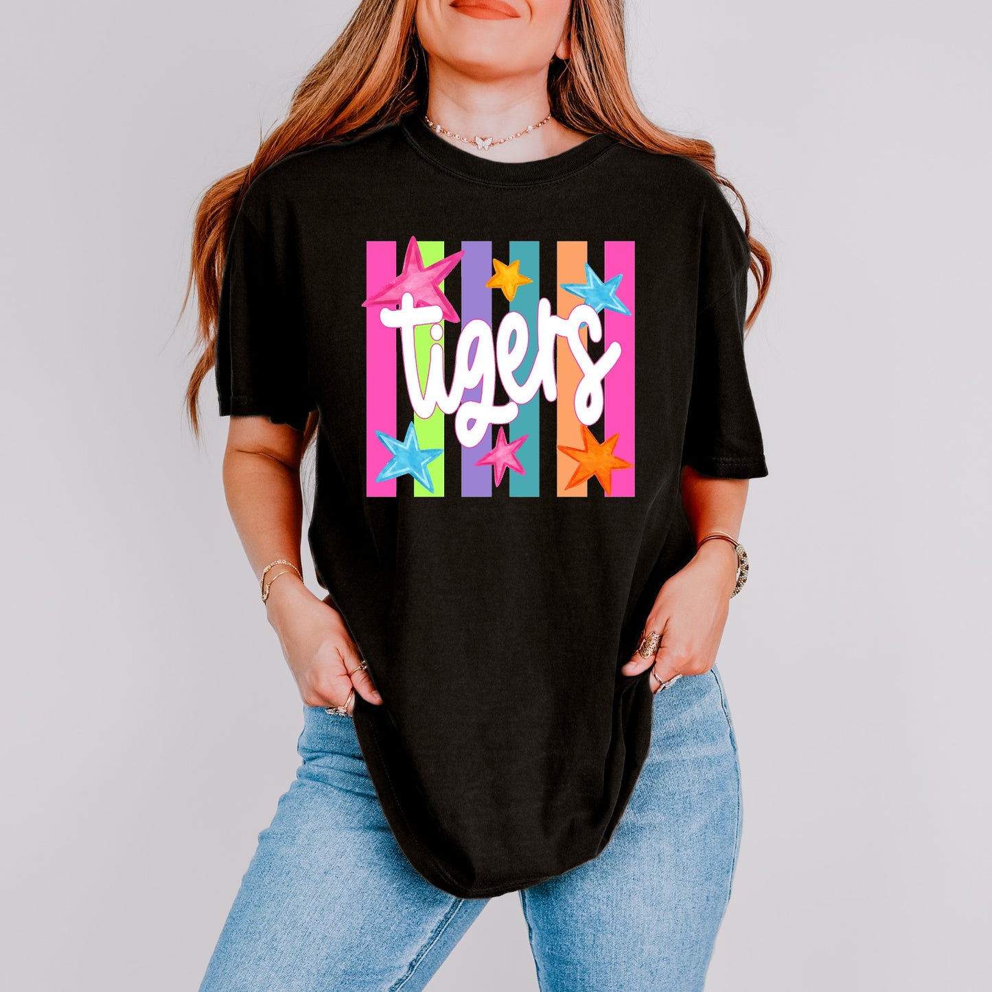 Color Pop Tigers Comfort Colors Tee