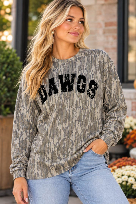 Dawgs Mossy Oak Bottomland Camo Long Sleeve Tee-PRE ORDER