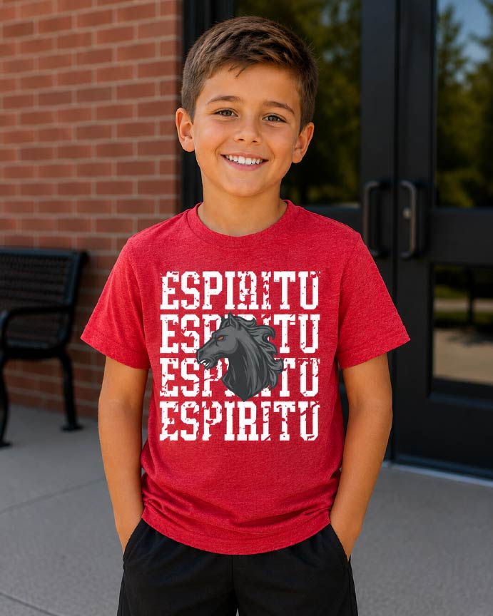Distressed Espiritu House Mascot Tee