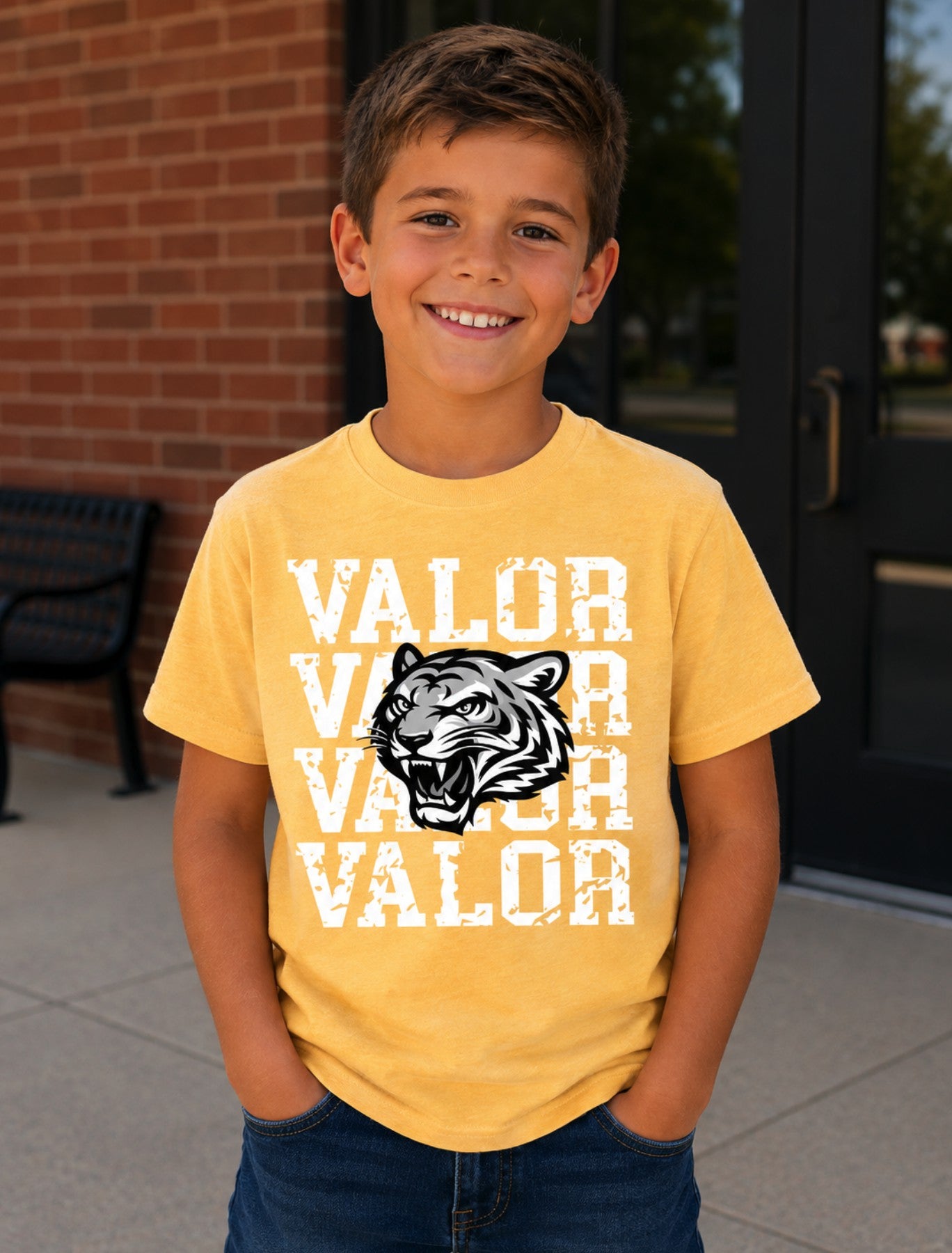 Distressed Valor House Mascot Tee