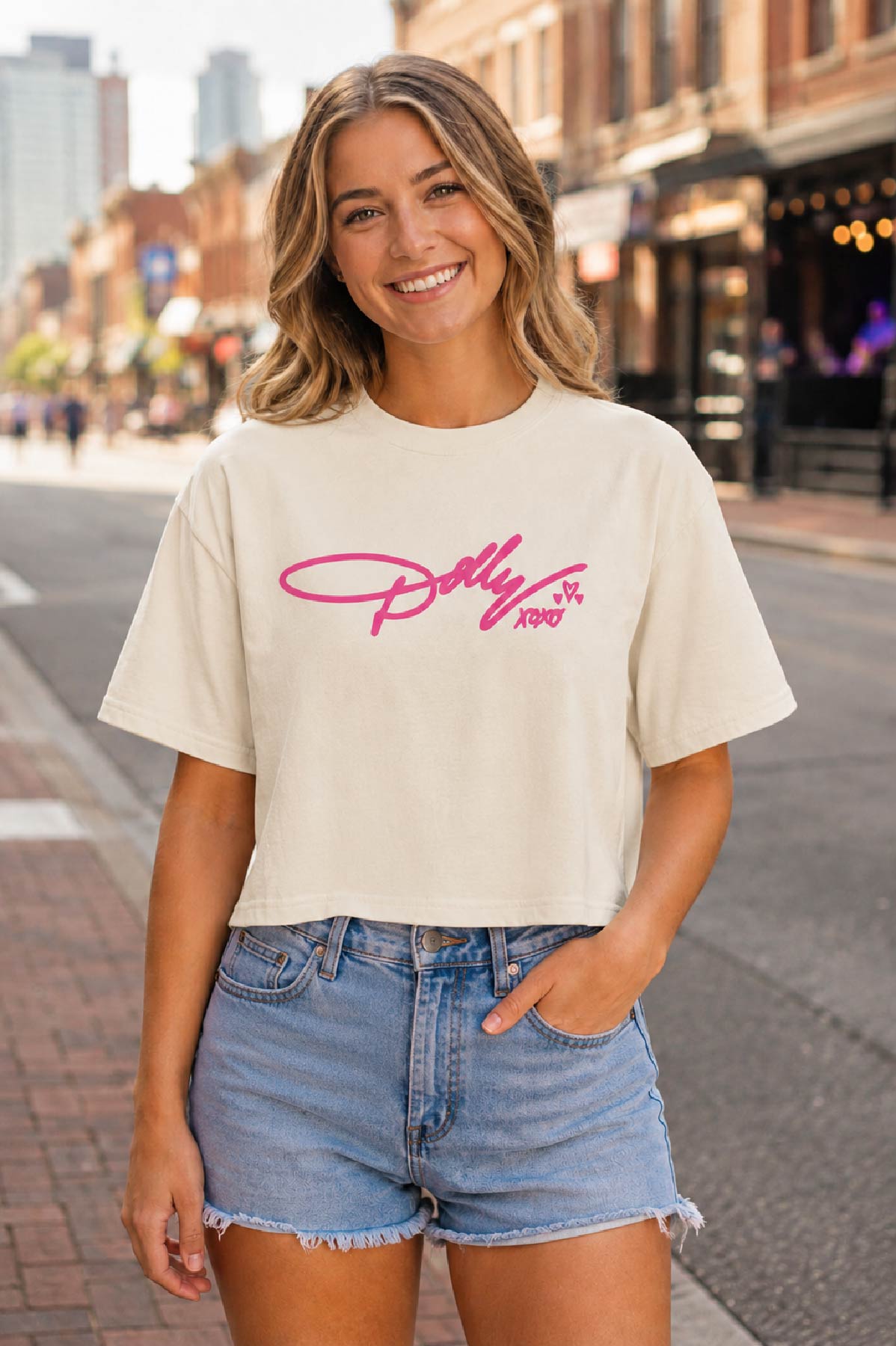 Dolly XOXO Signature Boxy Crop Tee