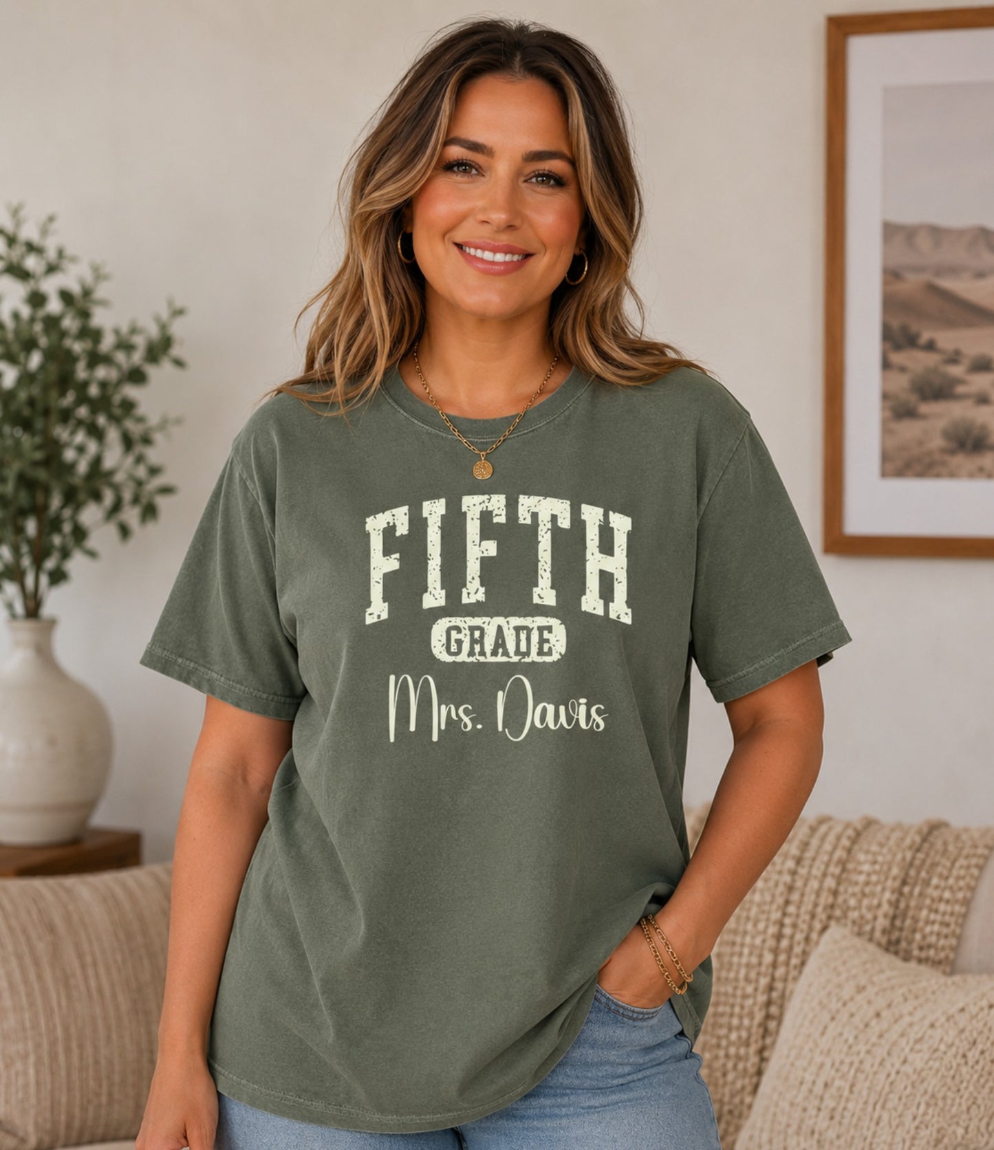 Fifth Grade Personalized Teacher Tee