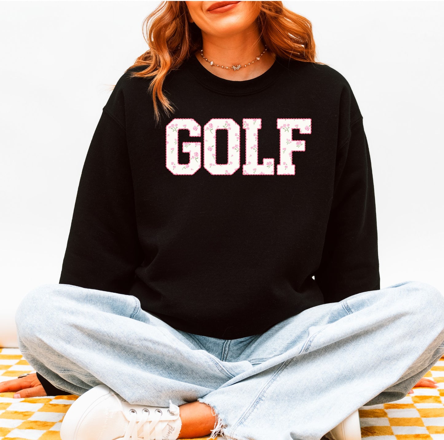 Floral Varsity Golf Crewneck