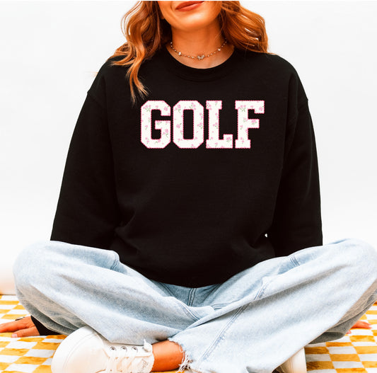 Floral Varsity Golf Crewneck