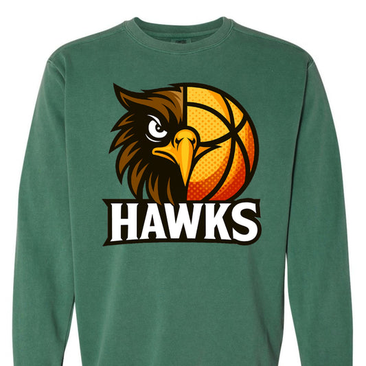 Hawks Basketball Comfort Colors Sweatshirt