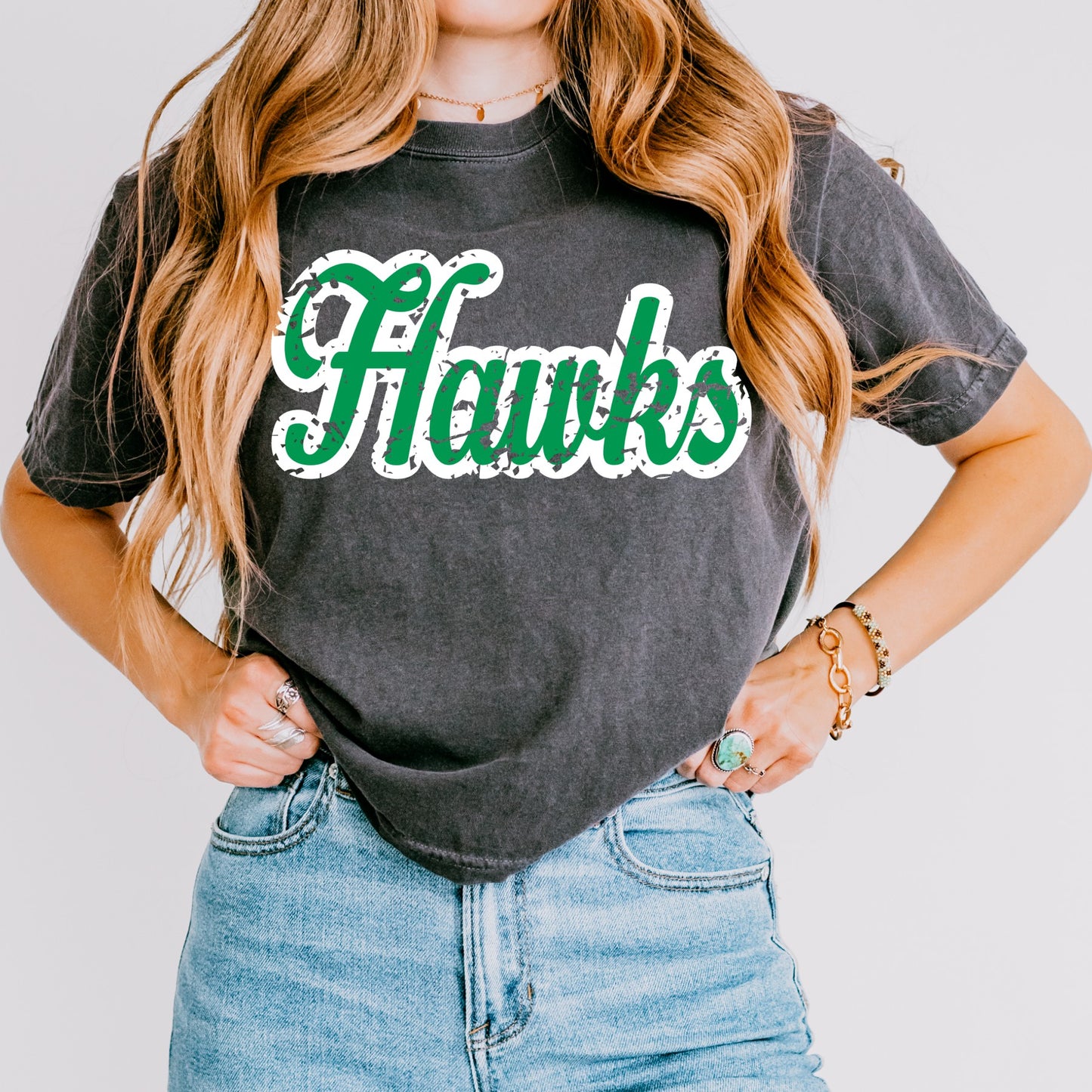 Hawks Distressed Boxy Crop Tee