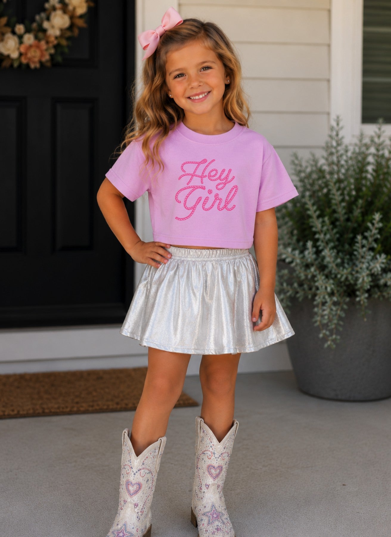 Hey Girl Boxy Crop Tee