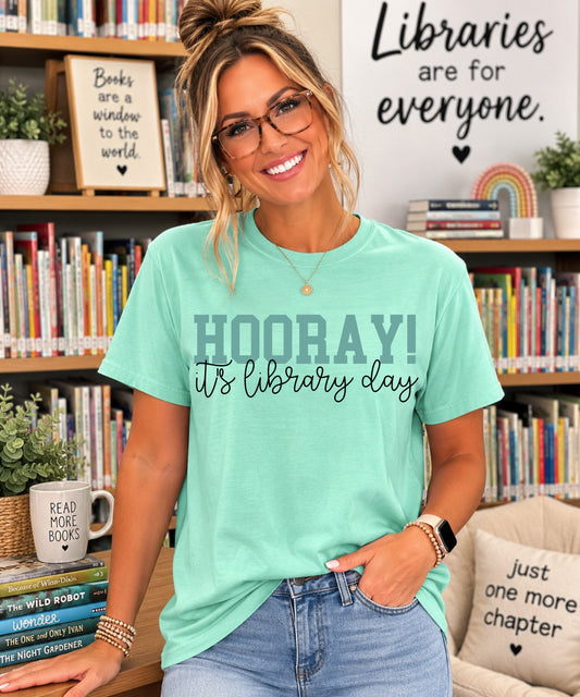 HOORAY! it's library day tee