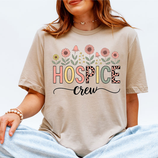Hospice Crew Floral Tee