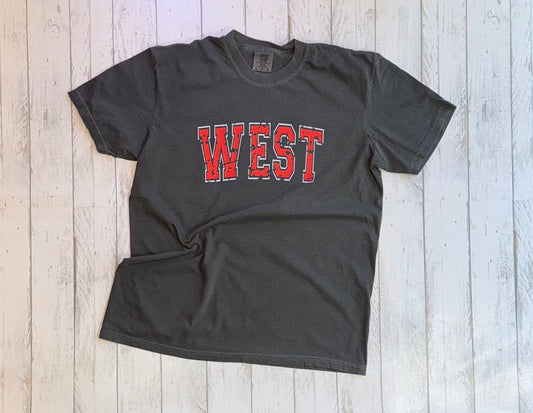 West Distressed Varsity Tee
