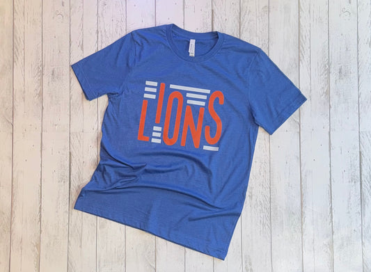 Lions Staggered Lines Tee