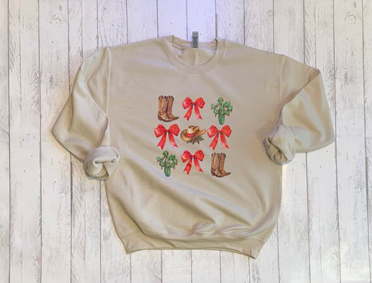Christmas Boots and Bows Sweatshirt
