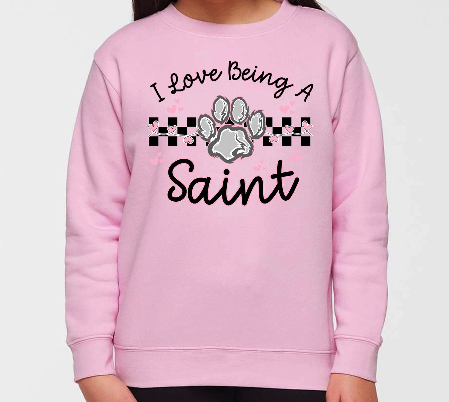 I Love Being a Saint Pink Crewneck