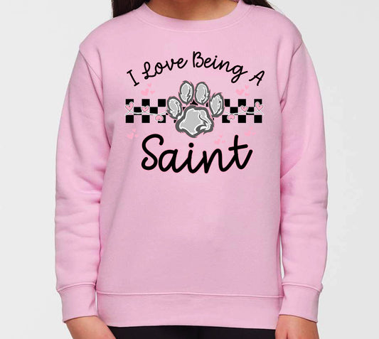 I Love Being a Saint Pink Crewneck