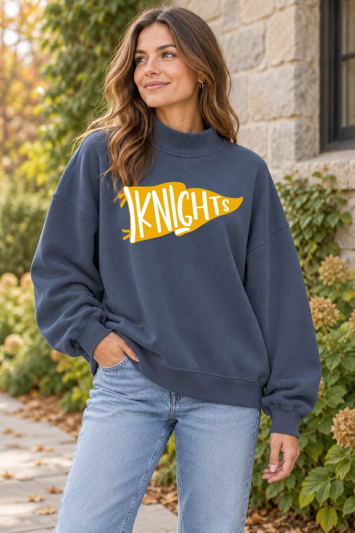 Knights Pennant Mock Neck Sweatshirt