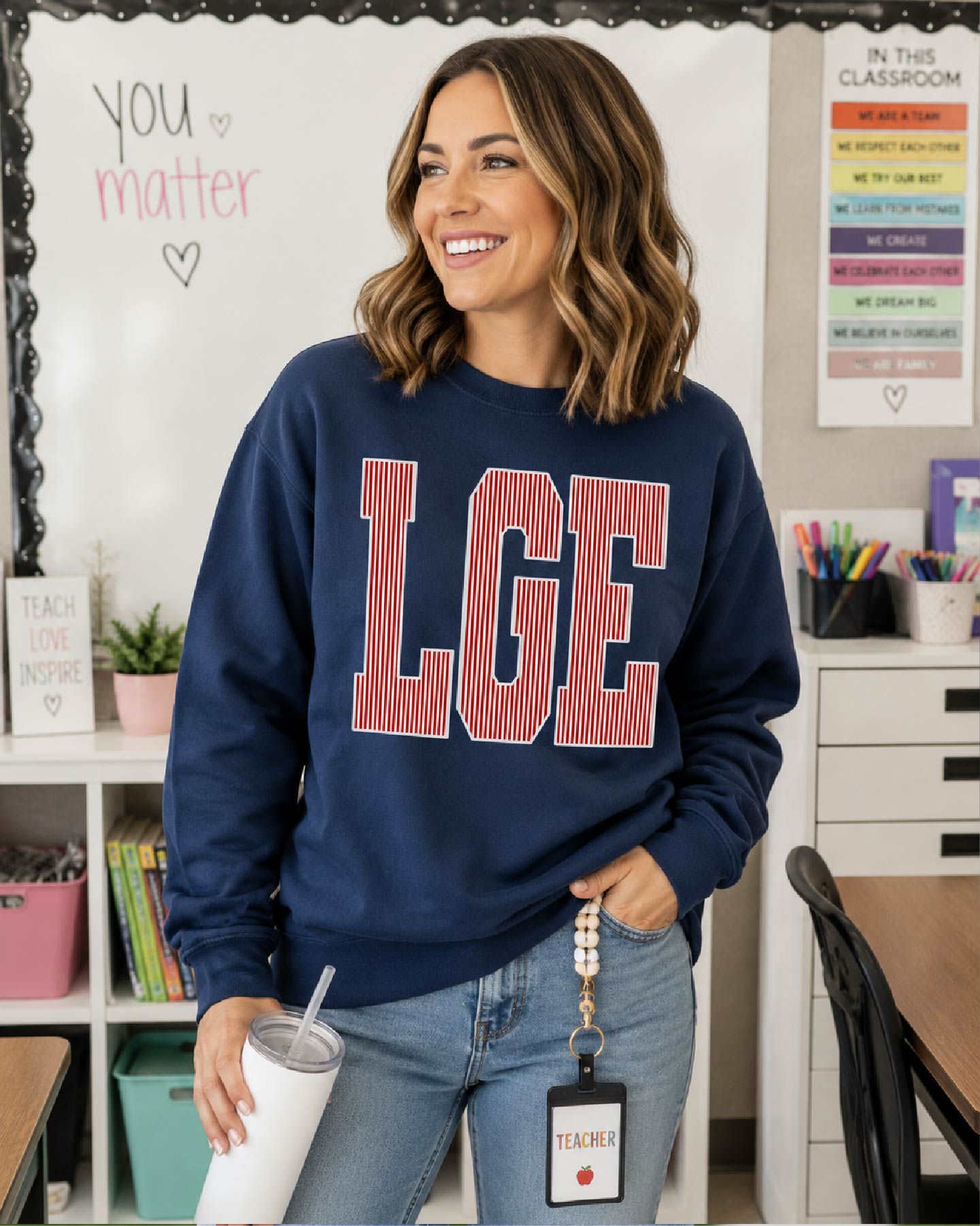 LGE Seersucker Crewneck Sweatshirt