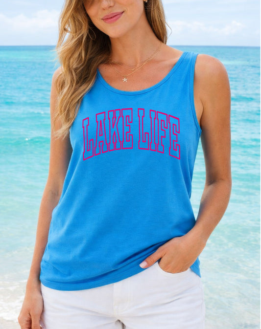 Lake Life Puff Print Tank – Varsity Lake Shirt