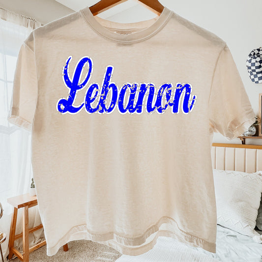 Lebanon Distressed Boxy Crop Tee