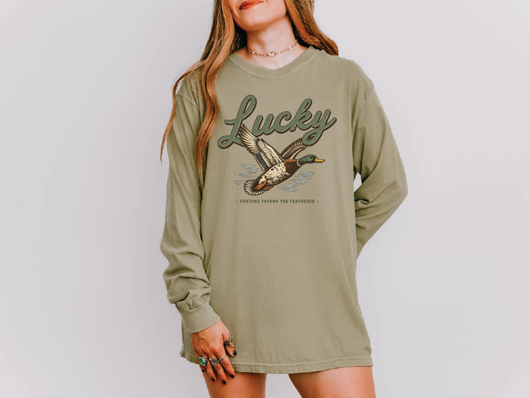 Lucky Duck Vintage Long Sleeve Tee