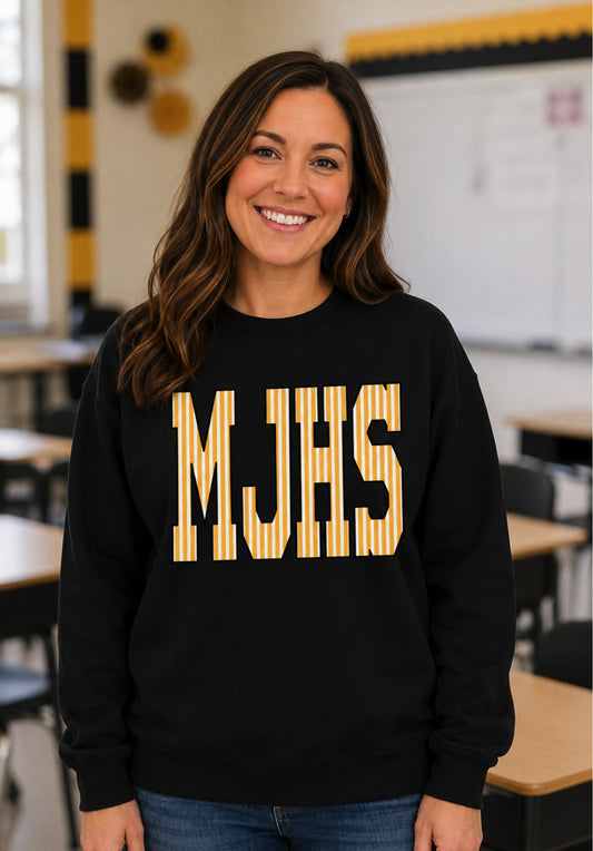MJHS Seersucker Crewneck Sweatshirt - True Black