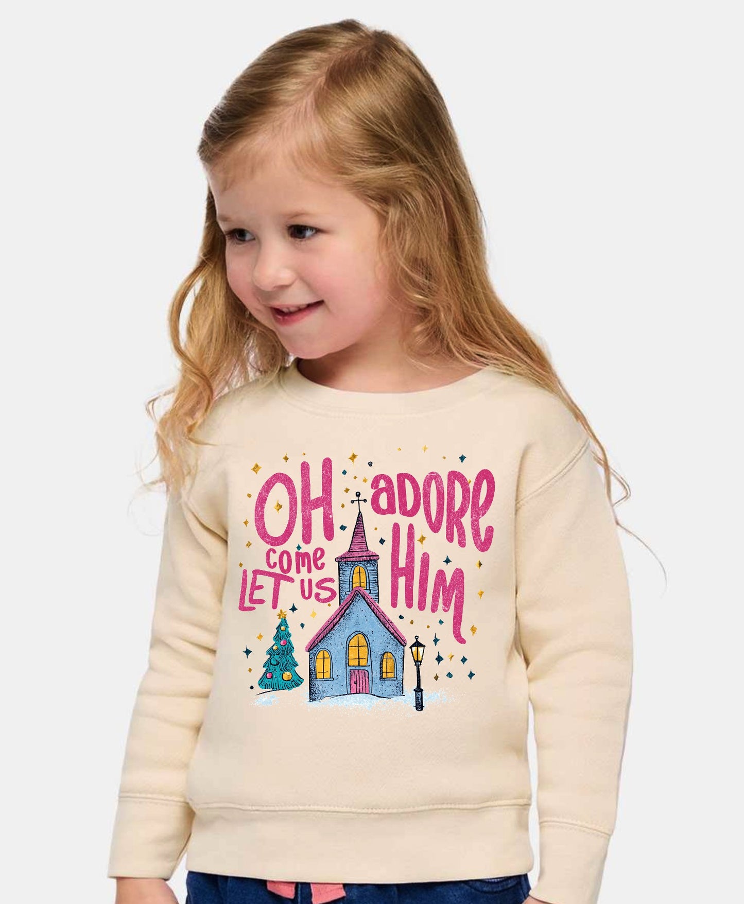 Oh Come Let Us Adore Him Youth Sweatshirt
