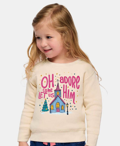Oh Come Let Us Adore Him Youth Sweatshirt