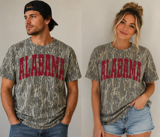 Old School Alabama Mossy Oak Bottomland Camo Tee