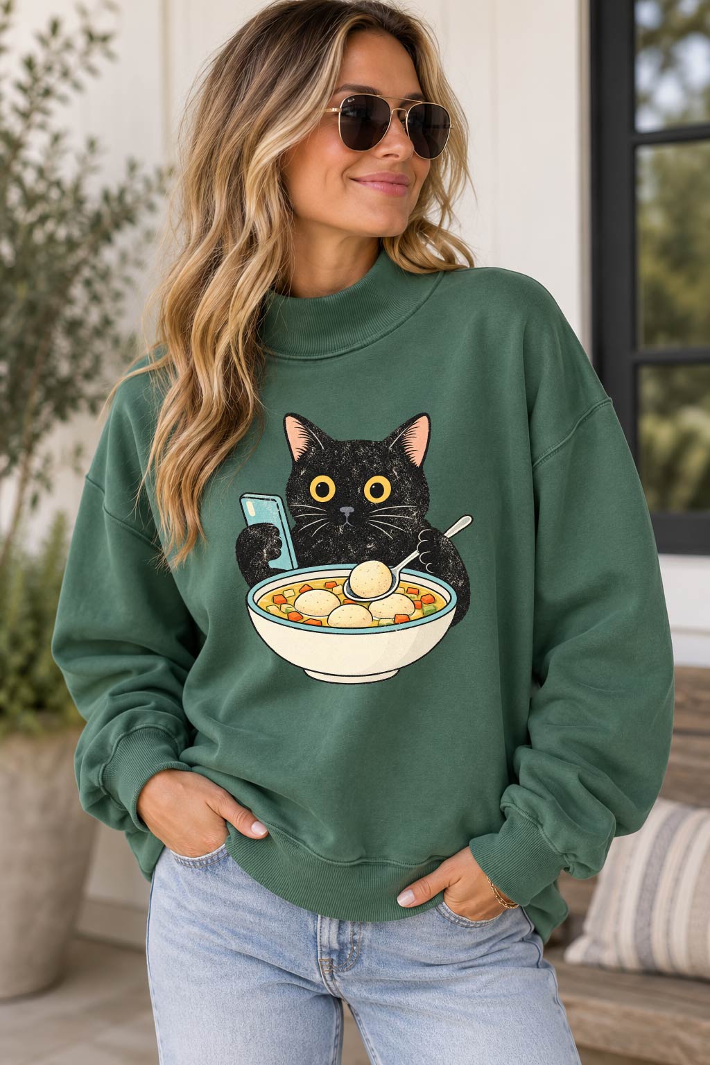 Passover Soup & Scroll Mock Neck
