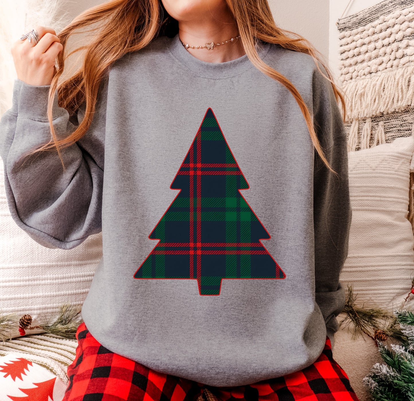 Plaid Christmas Tree Sweatshirt
