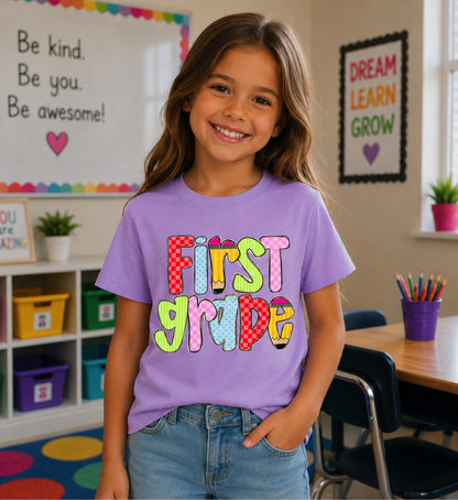 Preppy Girl First Grade Pencil Tee