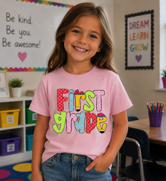 Preppy Girl First Grade Pencil Tee