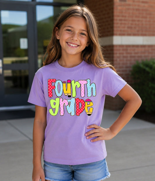 Preppy Girl Third Grade Pencil Tee
