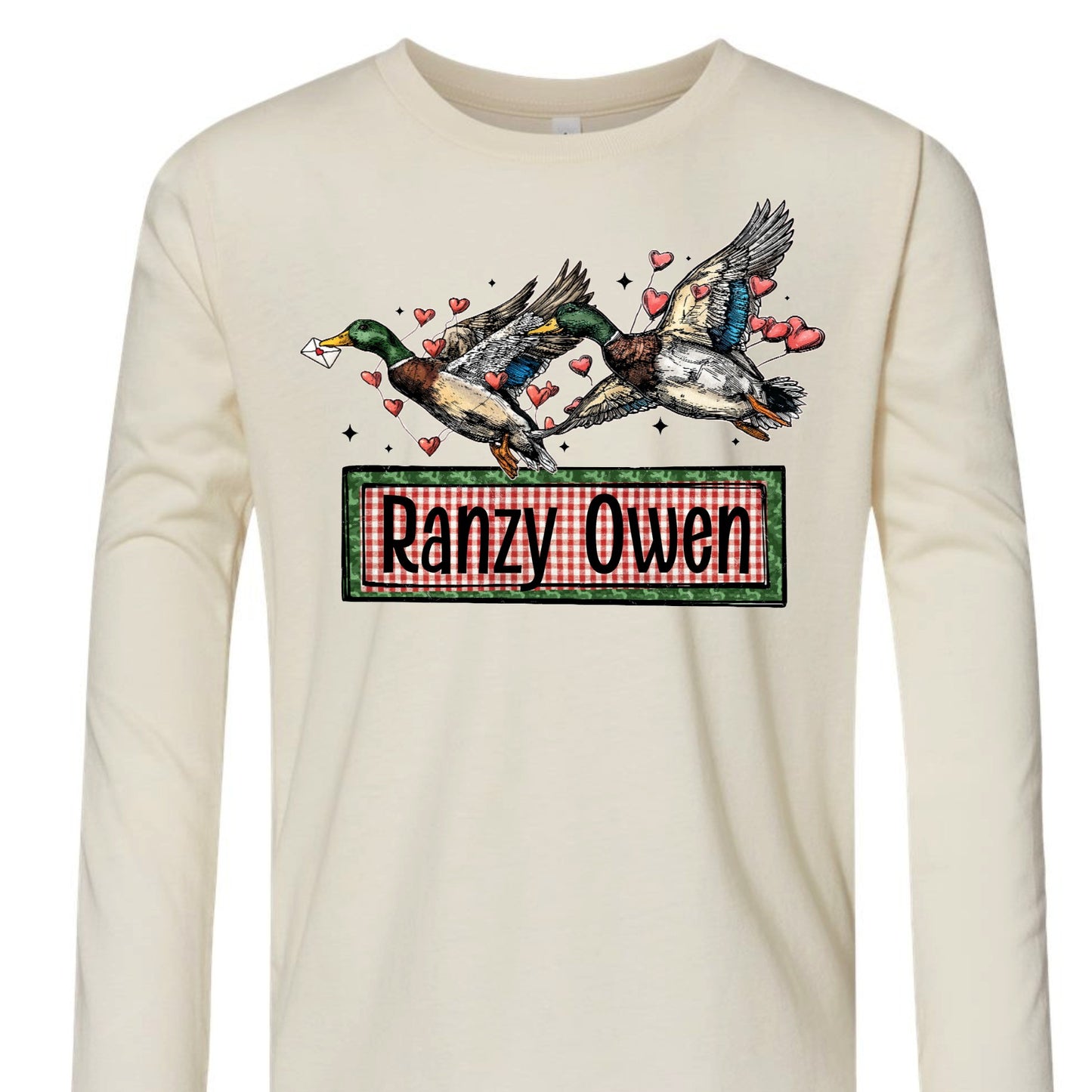 Personalized Valentine Duck Long Sleeve Shirt