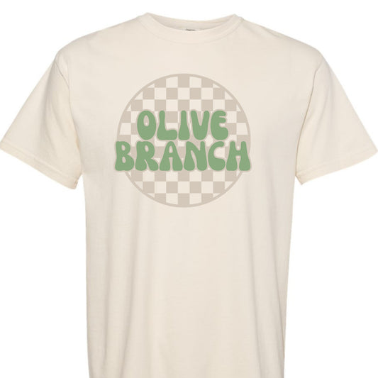 Olive Branch Retro Checkered Tee