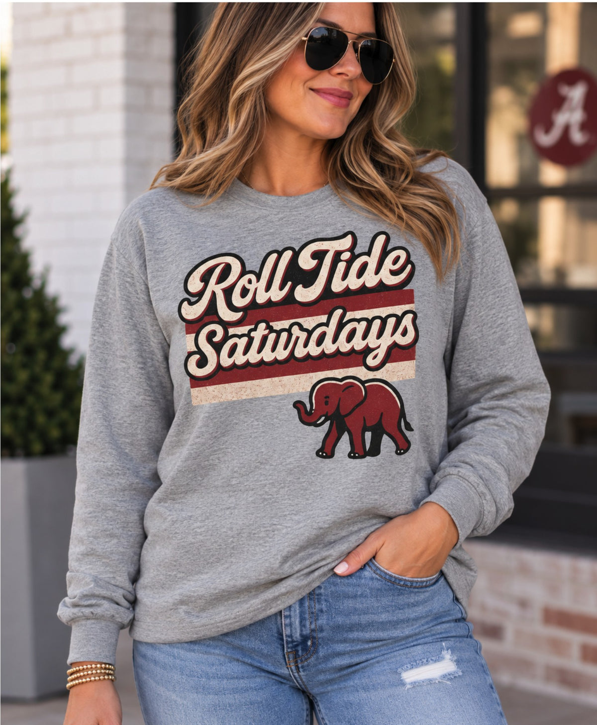 Retro Roll Tide Saturdays Long Sleeve