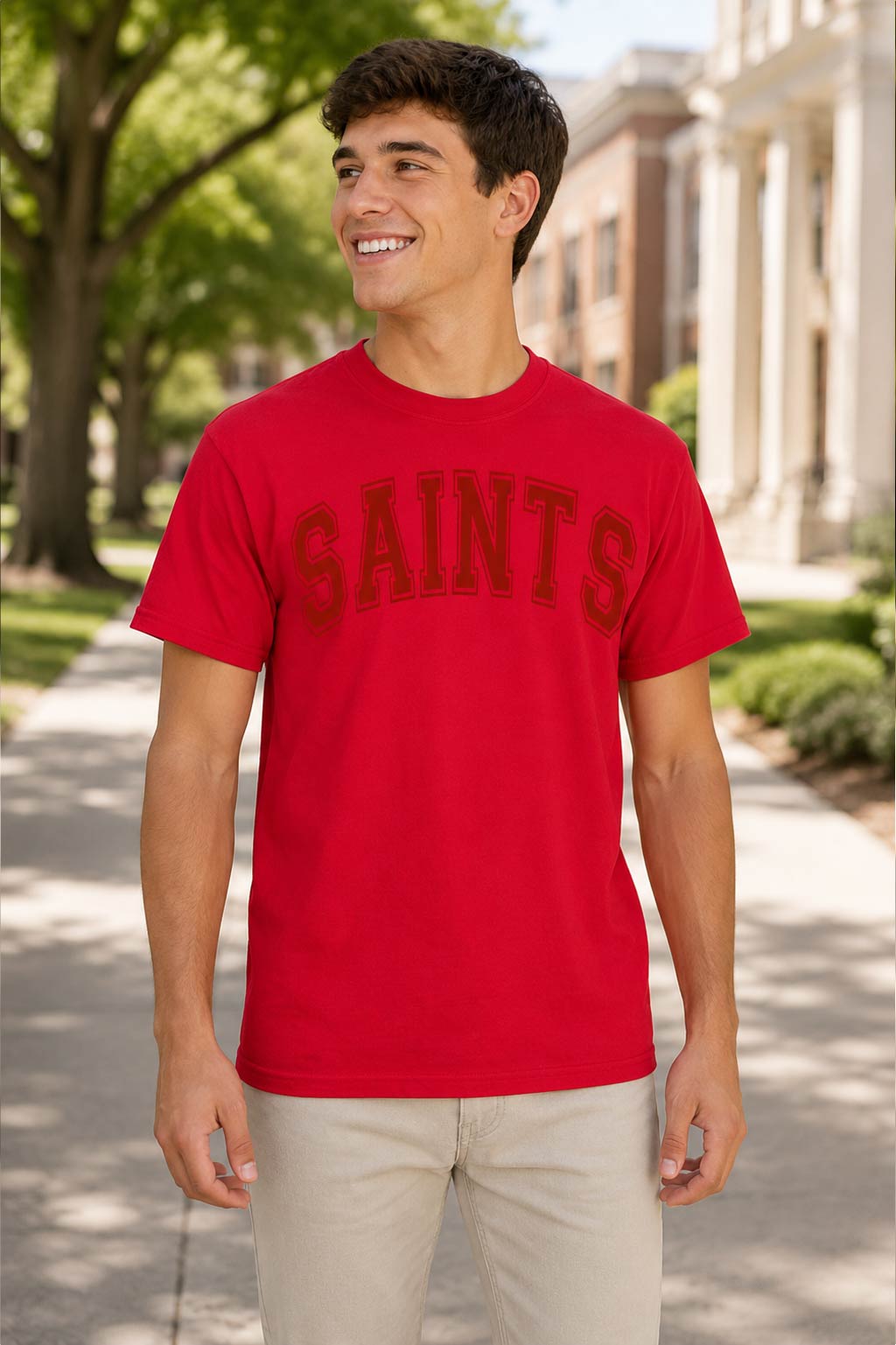 Saints Varsity Tone-on-Tone Tee