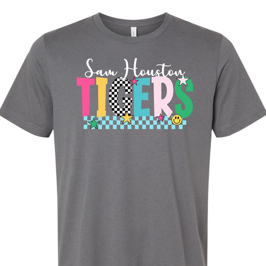 Sam Houston TIgers Colorful Checkerboard Tee