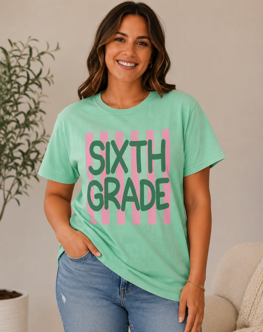 Sixth Grade Stripe Tee