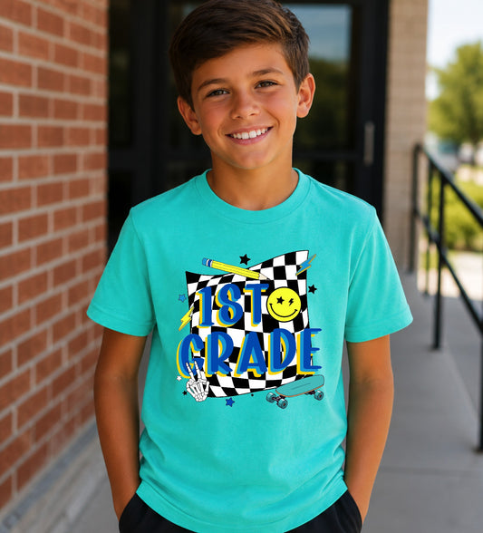 Skate Into 1st Grade Tee