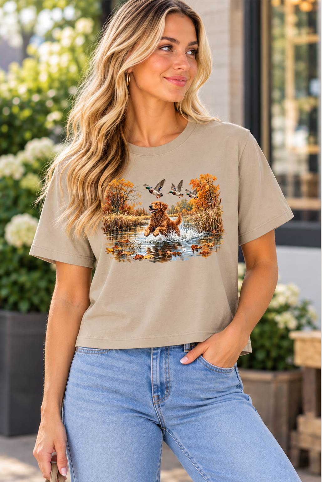 Fall Retriever Mid-Length/Crop Tee