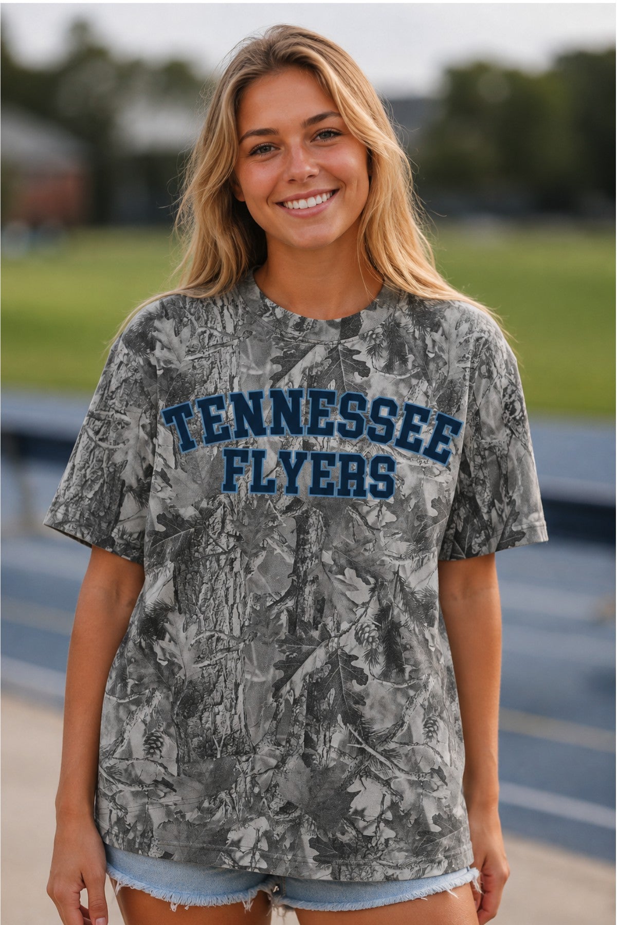 Tennessee Flyers Vintage Gray Camo Tee