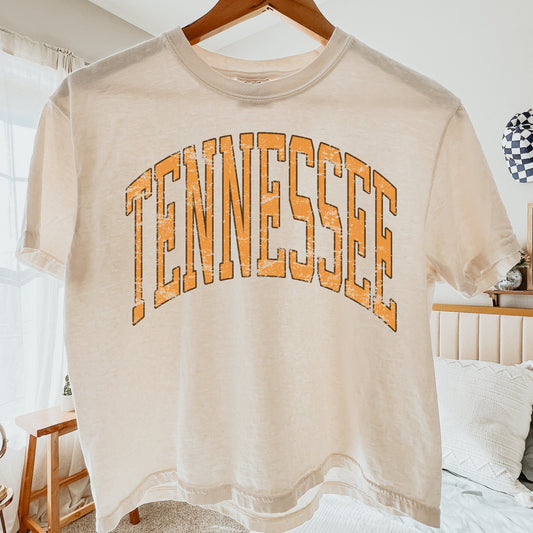 Tennessee Distressed Boxy Crop Tee